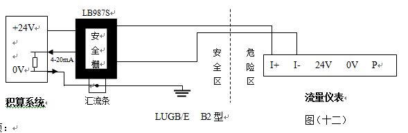 飽和蒸汽流量計防暴型渦街流量?jì)x表配線(xiàn)設計圖二